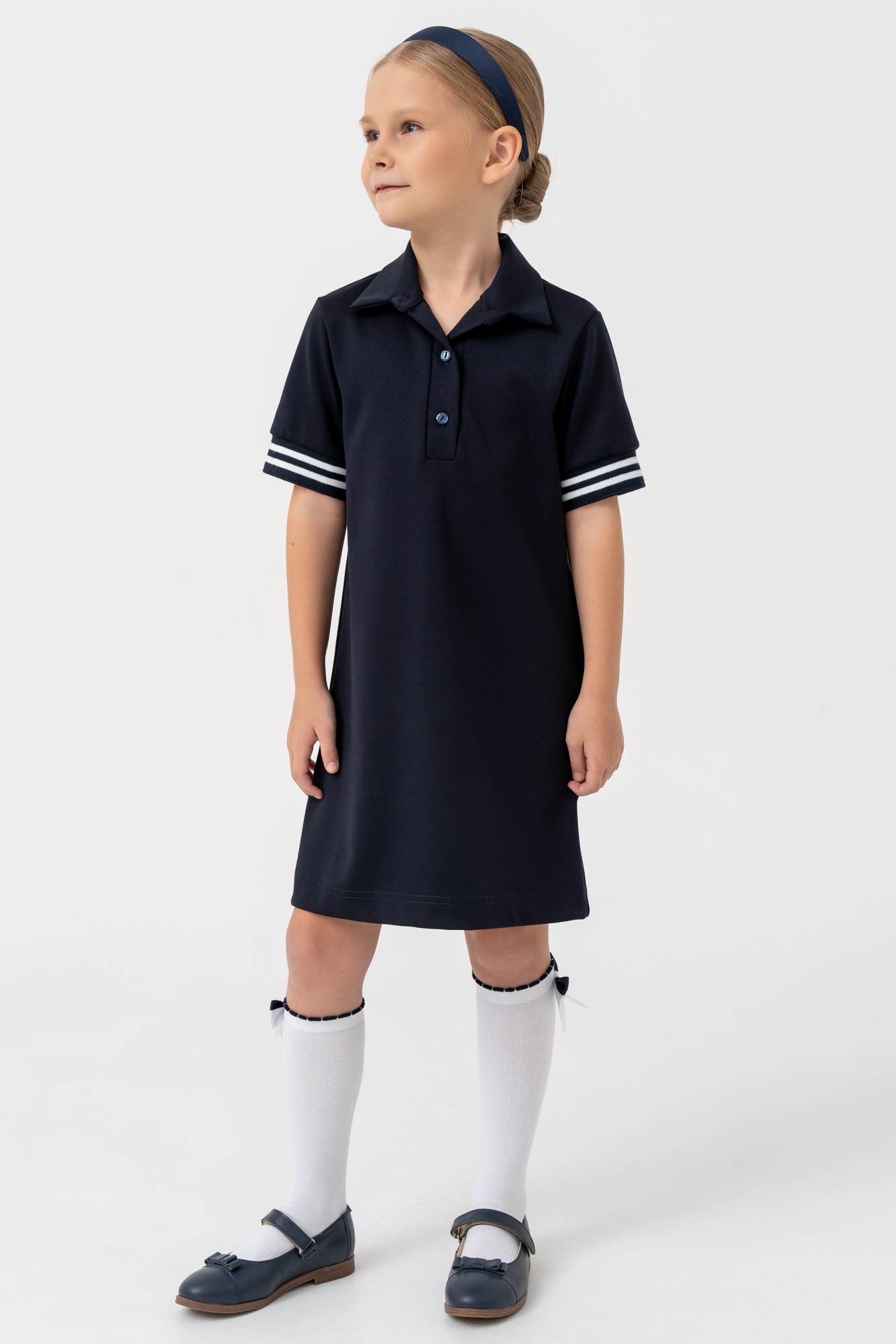 
Платье-поло с отделочными манжетами