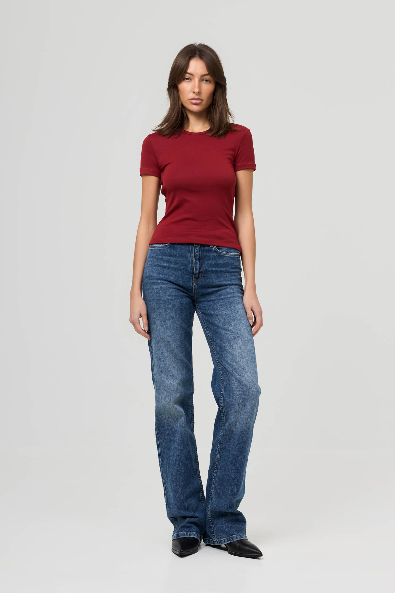 Футболка силуэта Slim (46 бордовый)