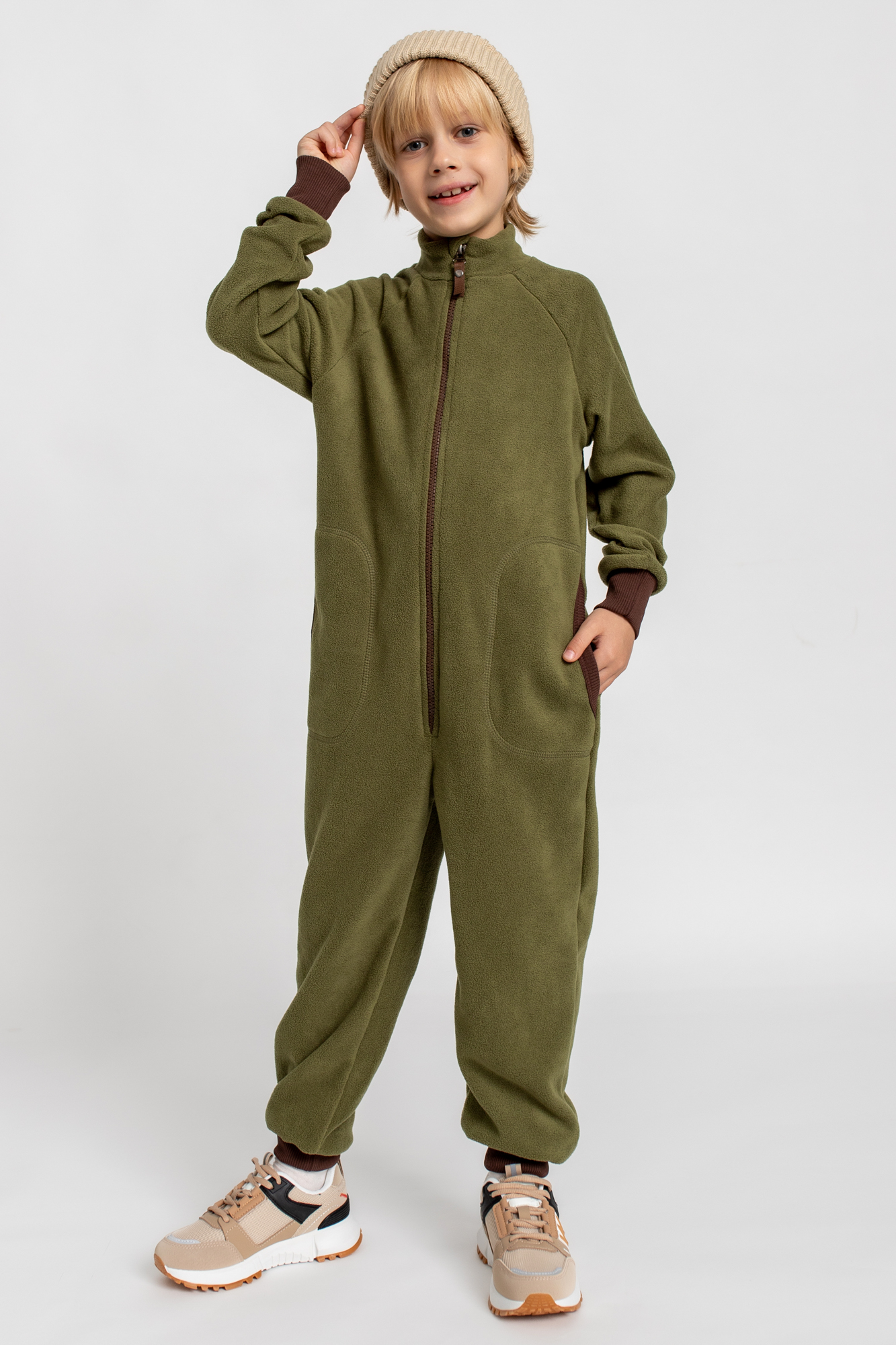Комбинезон флисовый (104 оливковый)