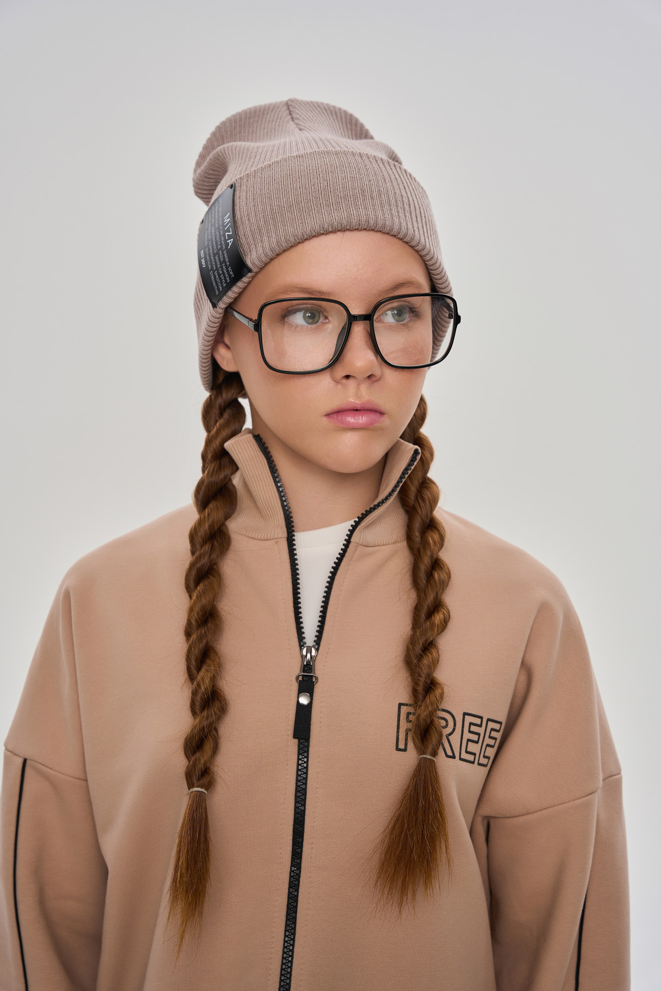 Шапка хлопковая (one size (54-58) бежевый)