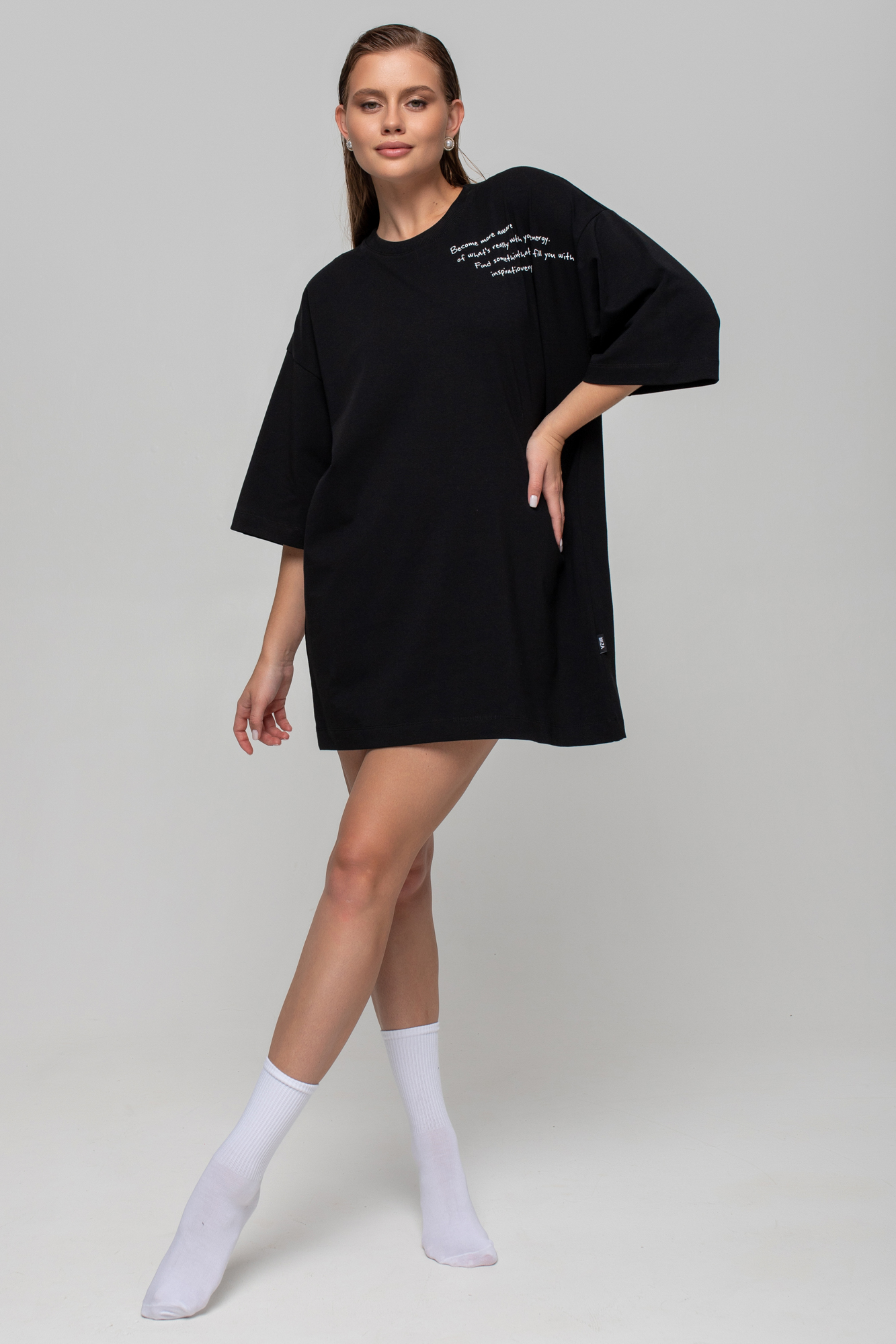 Футболка Over Size (L черный)