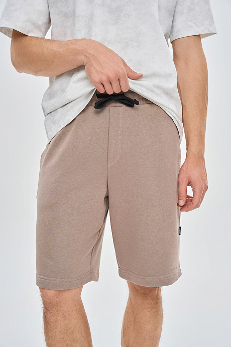 Шорты из петельного футера прямого кроя
