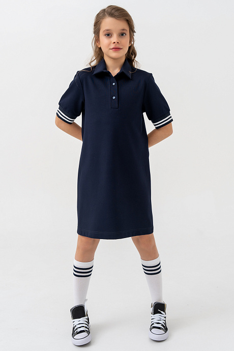 Платье-поло с отделочными манжетами