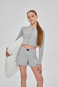 Комплект из лапши с лонгсливом на кнопках