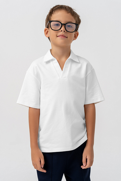 Рубашка-поло из футера без застежки