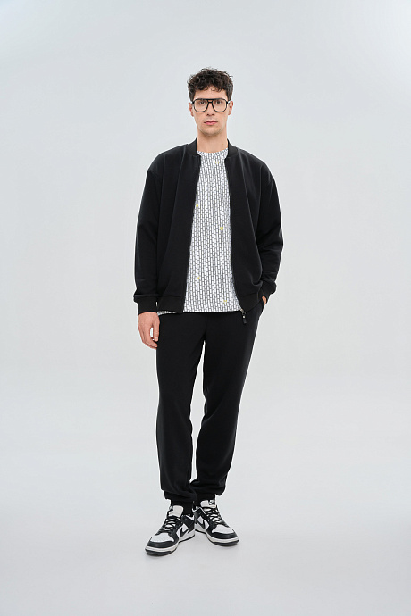 Костюм с воротником-стойкой из петельного футера