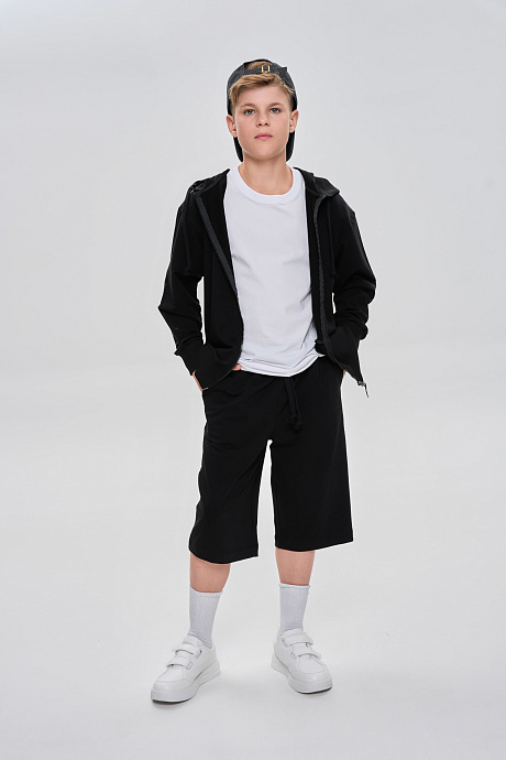 Удлиненные шорты из футера прямого кроя